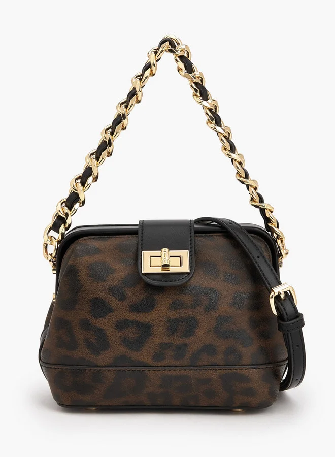 Celeste Textured Crossbody Bag With Twist Lock Closure